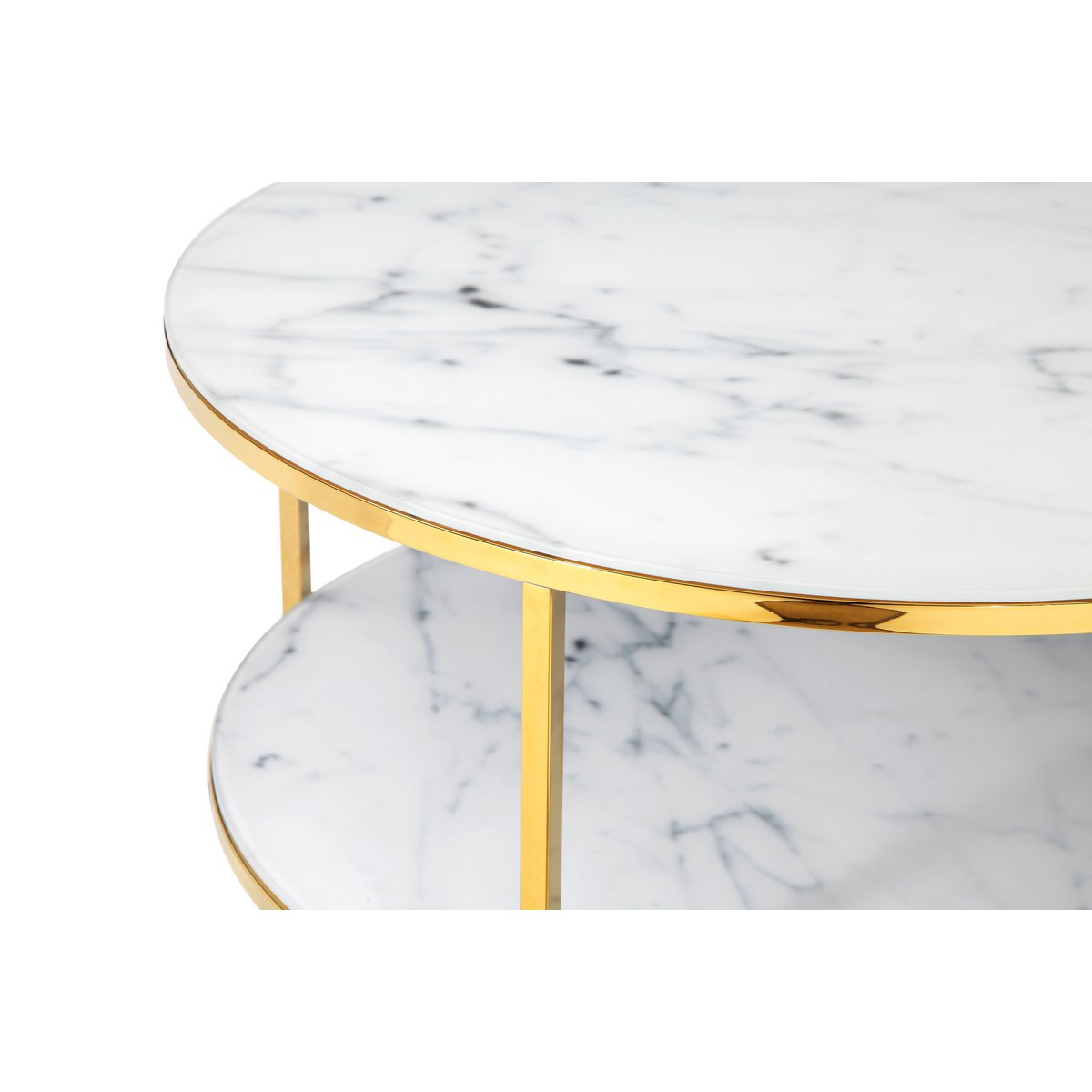 Coffee table with 2 shelves Ø 80 cm