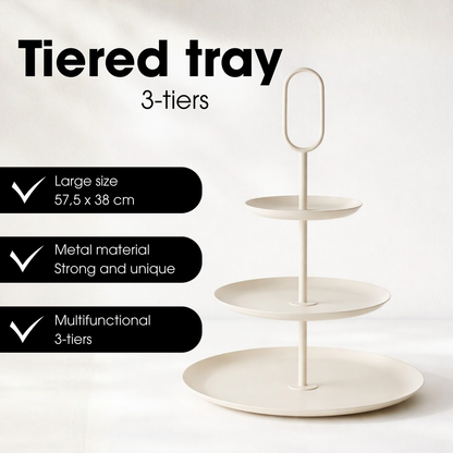 Etagère 3 niveaus Ø38x55 cm ijzer beige