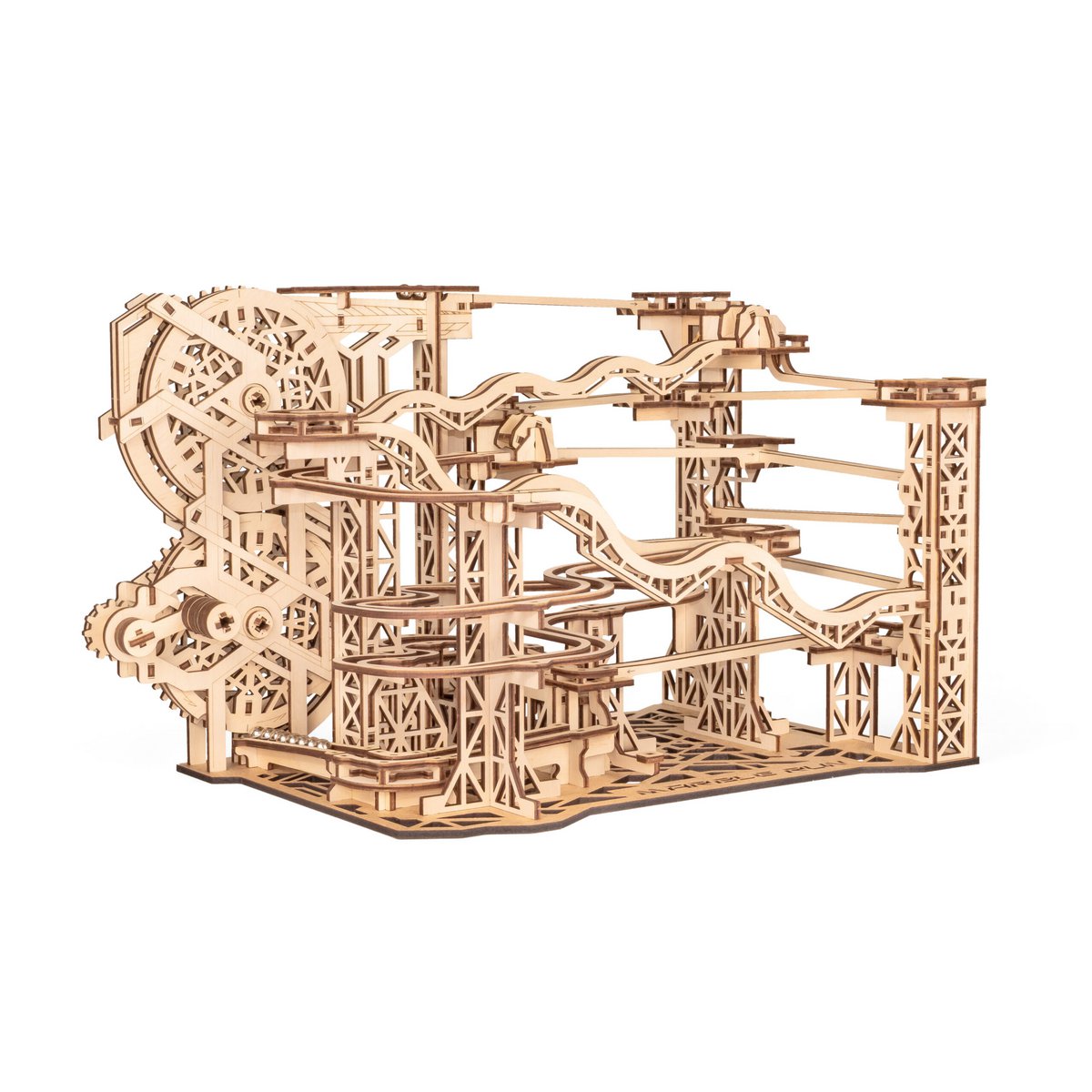 Eco Wood Art (EWA) DIY 3D Mechanische Houten Puzzel, Marble Run, 4592, 43,6x26,4x24,7 cm
