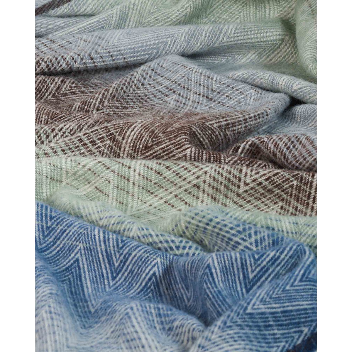 Wollen deken 140x200 cm veelkleurig blauw