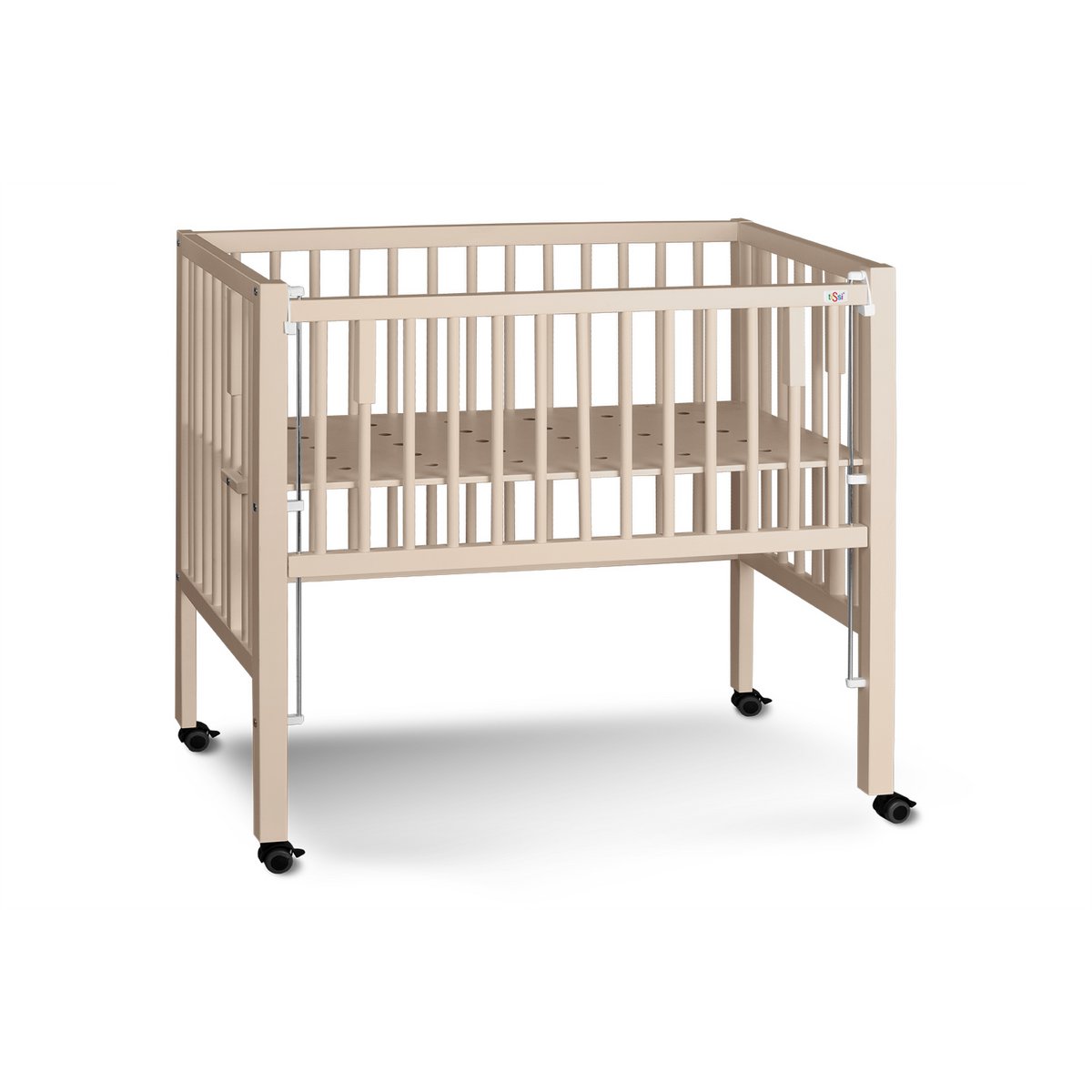 tiSsi® Co-sleeper/Bedside Crib MAXI boxspring beech SILK BEIGE 90x50 cm
