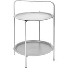 Bijzettafel 50 cm licht grijs metaal 2 verdiepingen