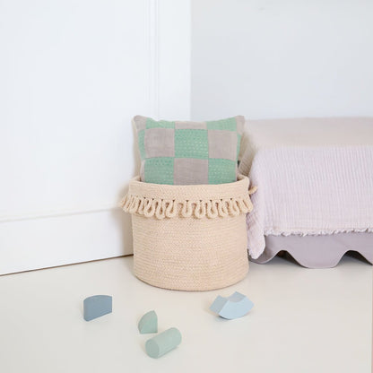 Cotton rope storage basket with "petal" finish LOUNA