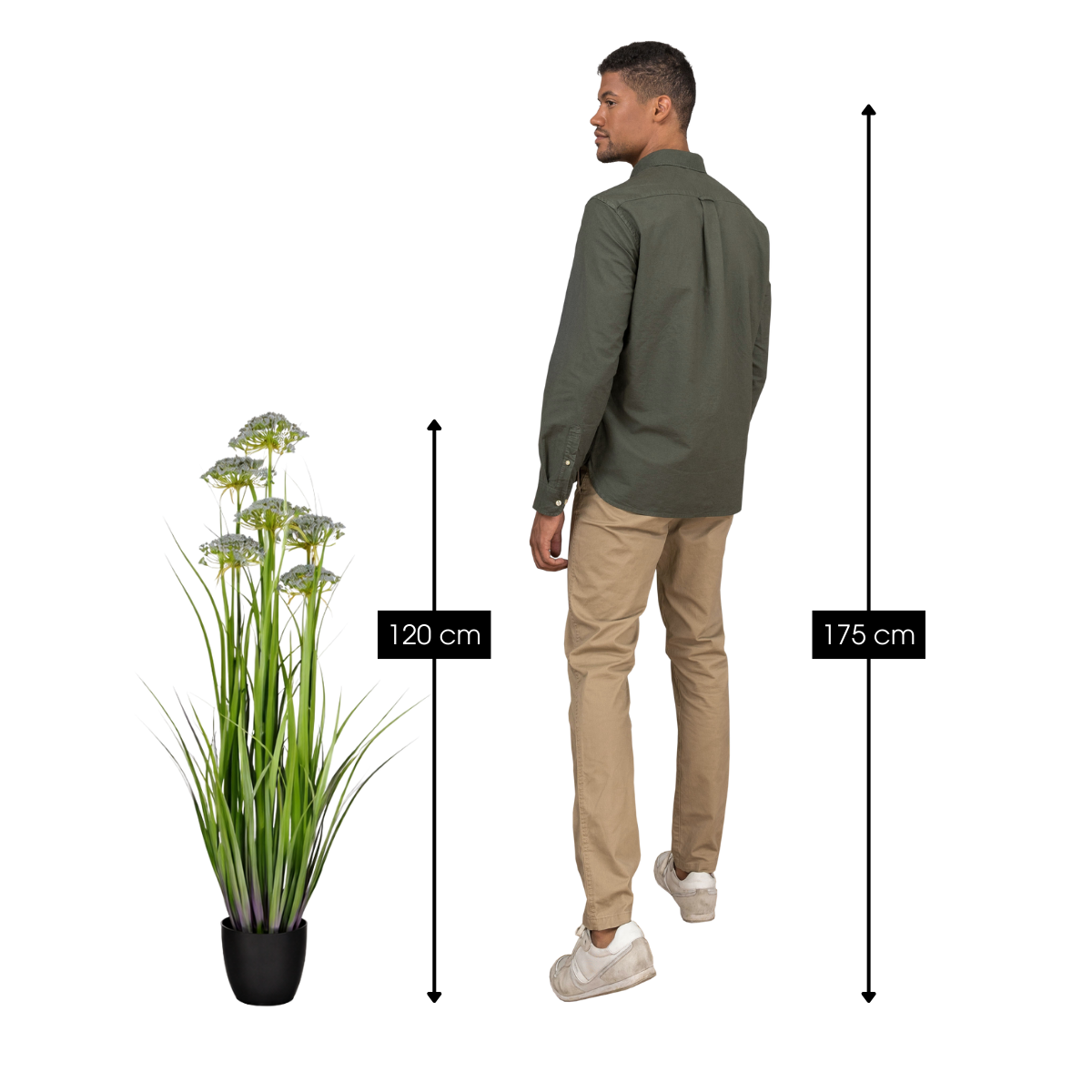Kunstplant siergras 120 cm groen paars