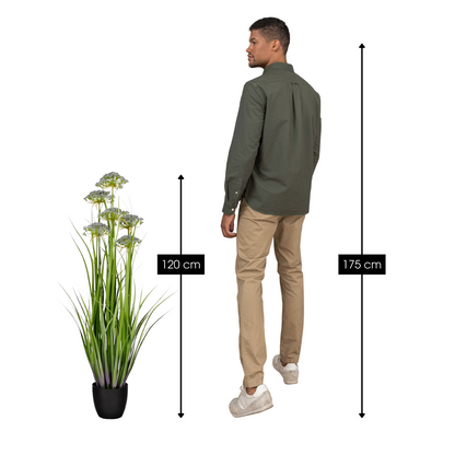 Kunstplant siergras 120 cm groen paars