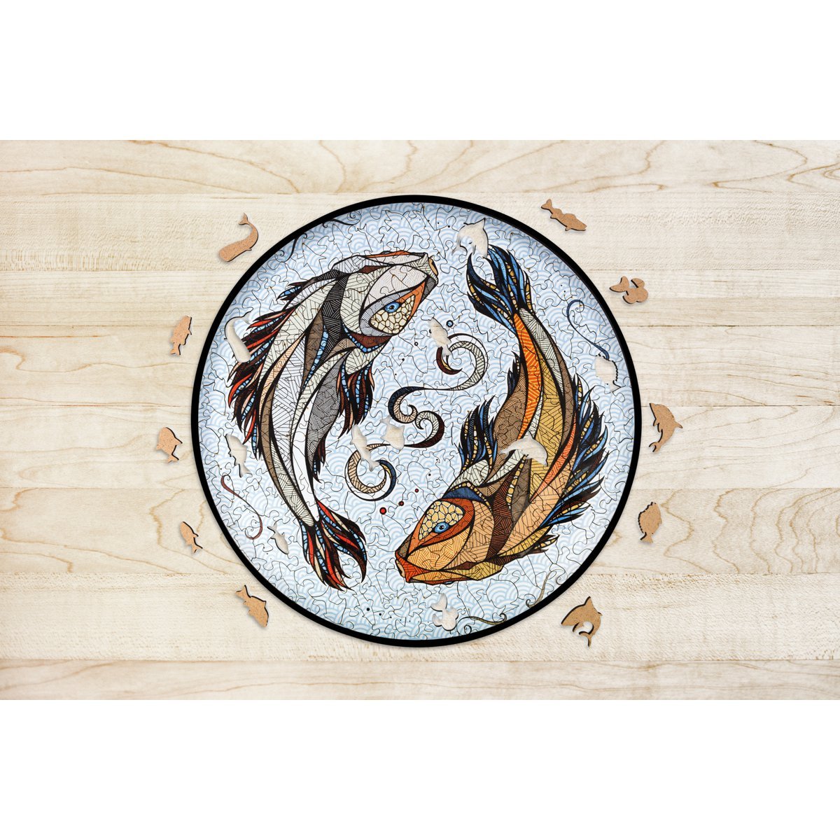Houten legpuzzel Koi 28,5x28,5x0,5 cm berkenmultiplex
