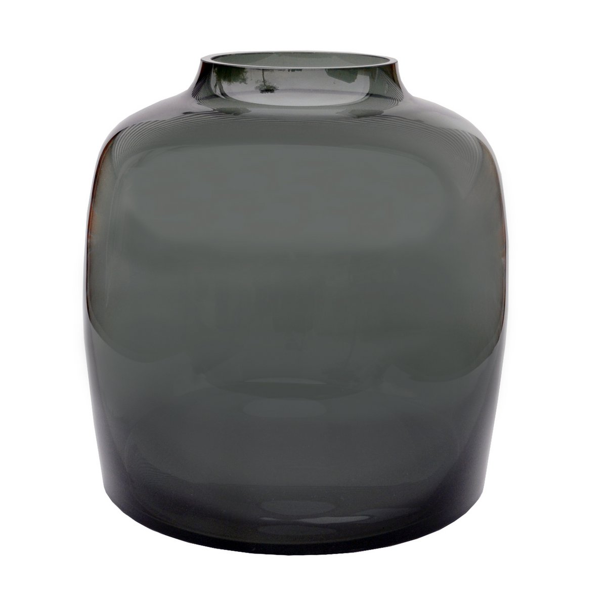 Vaas glas mond geblazen grijs lage vorm