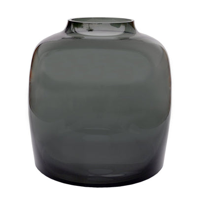Vaas glas mond geblazen grijs lage vorm