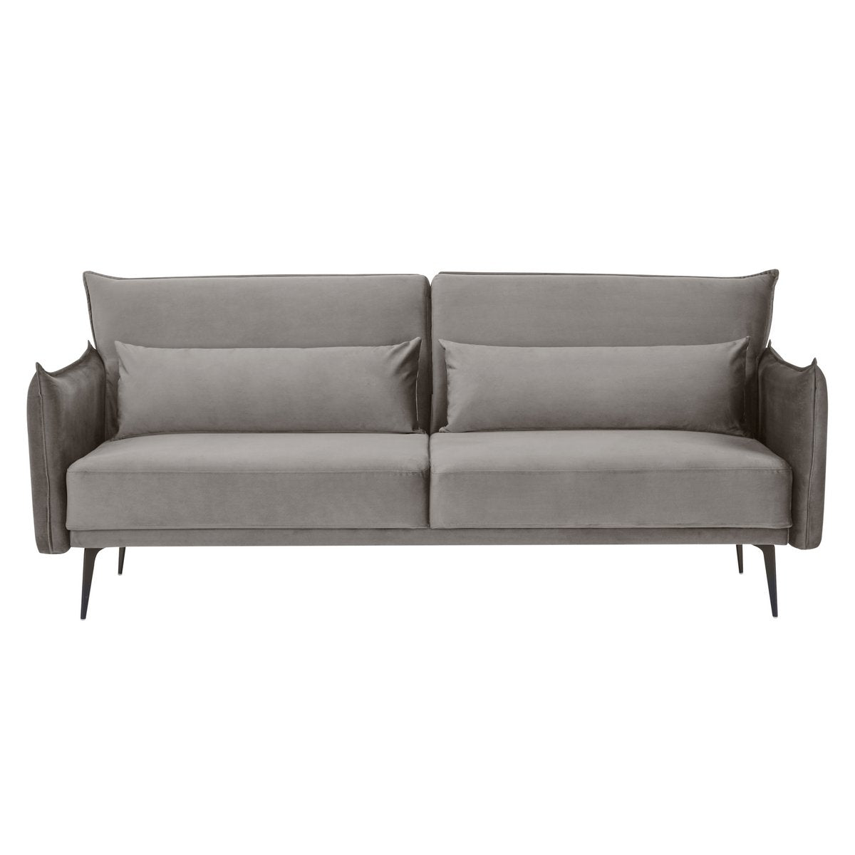 3-zits bank fluweel grijs 207x86x88 cm