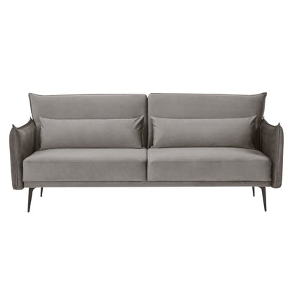 3-zits bank fluweel grijs 207x86x88 cm