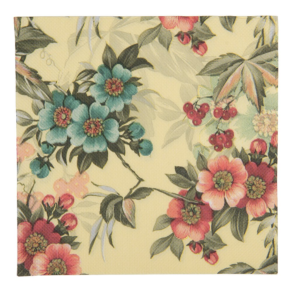 Servetten papier 20 stuks 33x33 cm geel