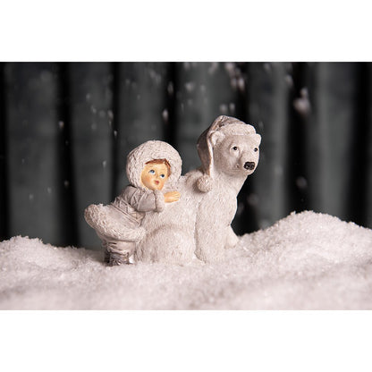 Figurine Child 11 cm White Polyresin Christmas Decoration