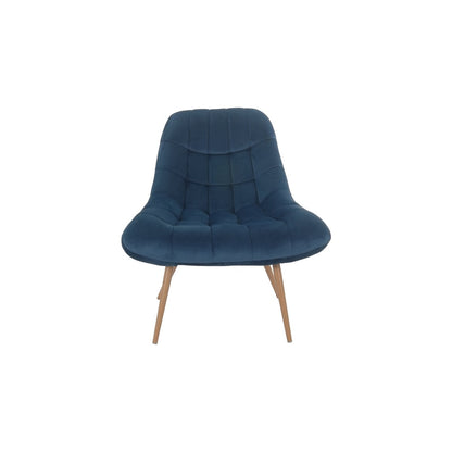 XXL velvet armchair blue metal wood look