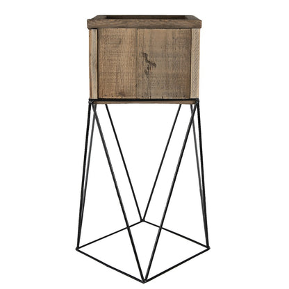 Planthouder 28x28x50 cm Bruin Hout Bloempot