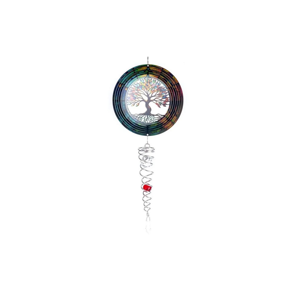 Windspinner, Spin Art, Tree Of Life Multi-Coloured Artist Crystal Tail, ACTTOLMC, total length 60 cm