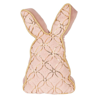 Deurstopper konijn roze polyester 20x7x31 cm