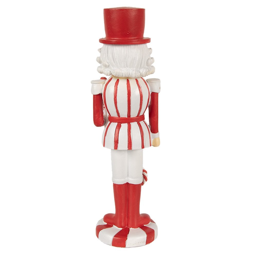 Notenkraker beeld 23 cm rood wit polyresin