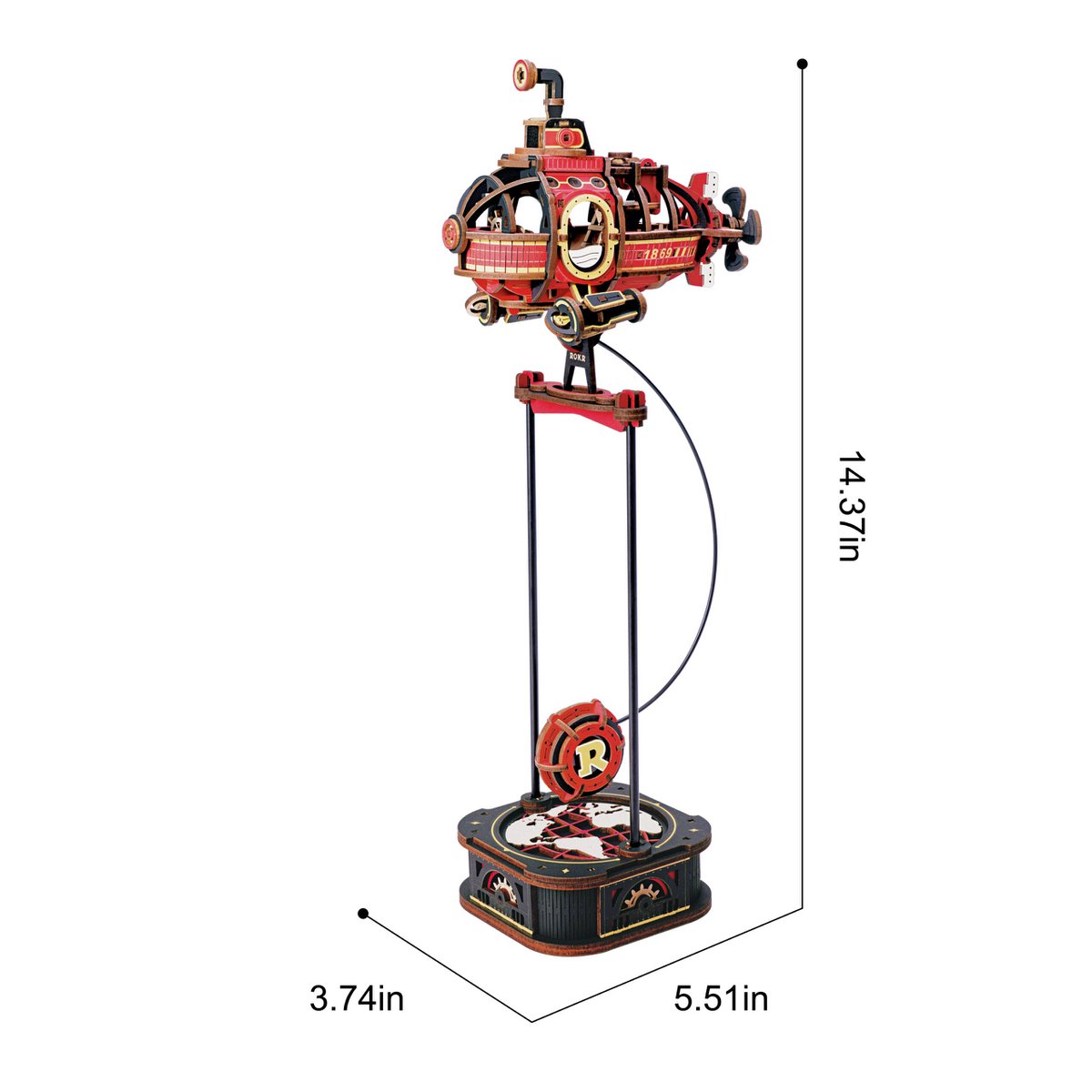 Robotime 3D houten puzzel pendulum 14x9,5x36,5cm