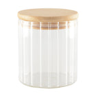 Opbergpot glas hout 9x9x10 cm