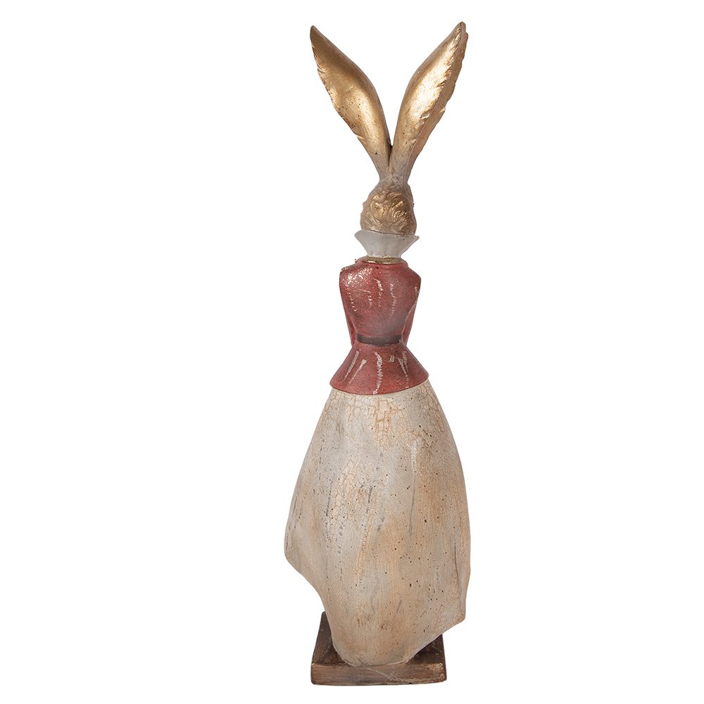 Decoratiebeeld konijn 15x13x46 cm goudkleurig kunststof