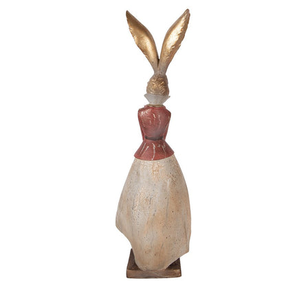 Decoratiebeeld konijn 15x13x46 cm goudkleurig kunststof