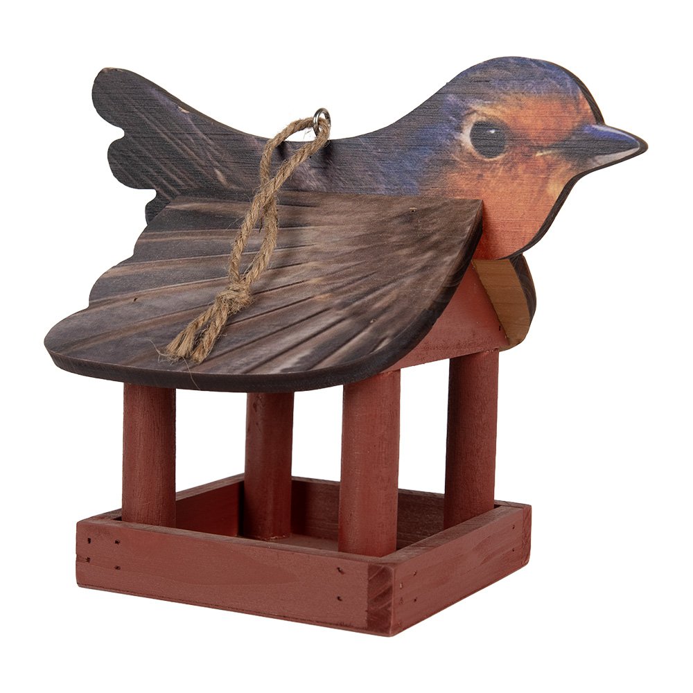 Vogelvoederhuisje 17x25x21 cm rood hout