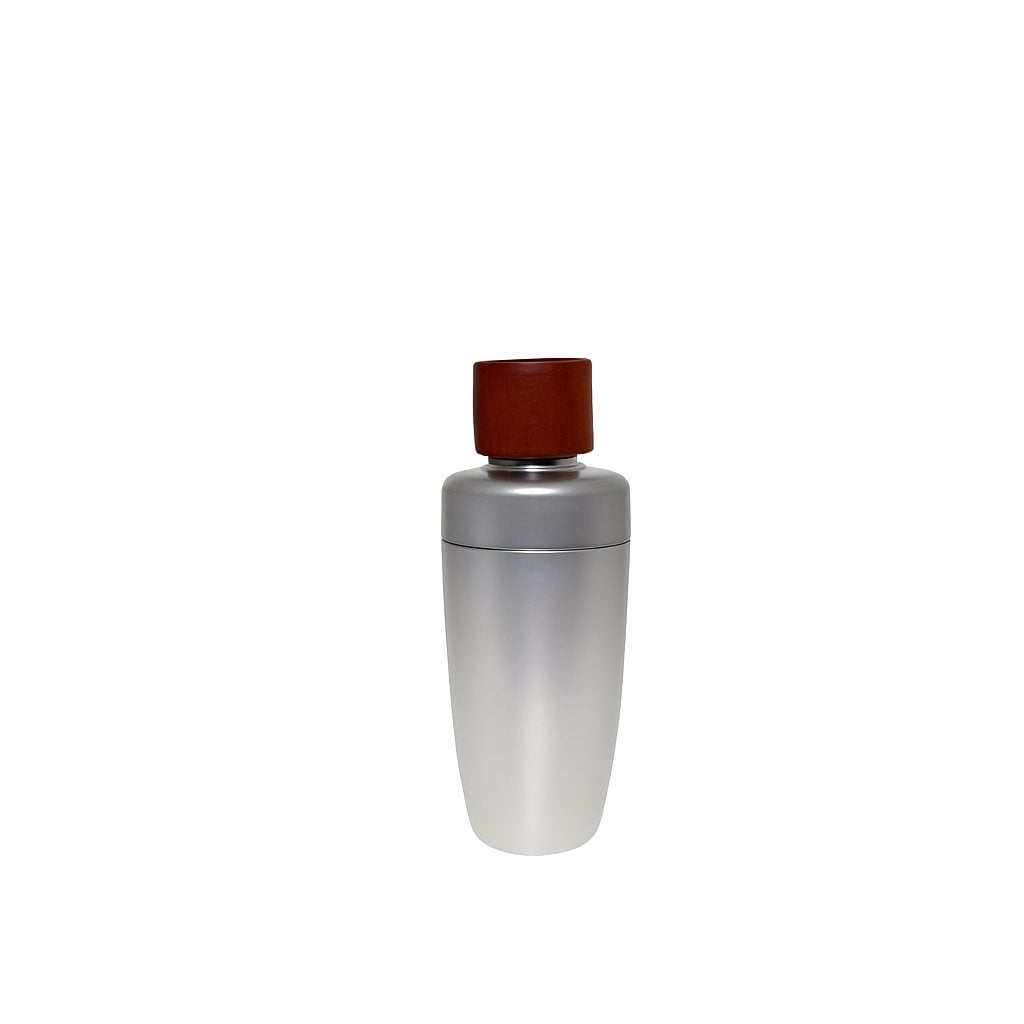 Cocktailshaker roestvrij staal hout 8,5x8,5x24 cm