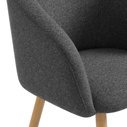 Armchair set of 2 structured fabric black