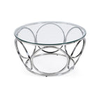 Coffee table Ø 80 cm silver/clear glass