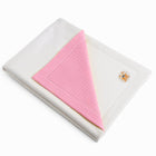 White and Pink Rex Organic Cotton Blanket