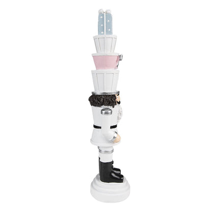 Notenkraker 33 cm wit polyresin