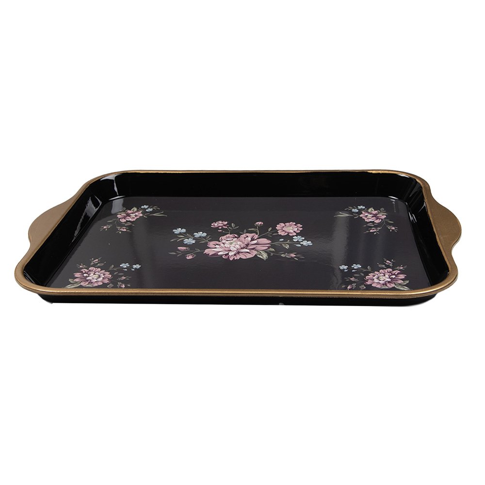 Tray 38x27x2 cm Black Plastic