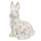 Decoratie beeld konijn 25x19x39 cm wit beige magnesium