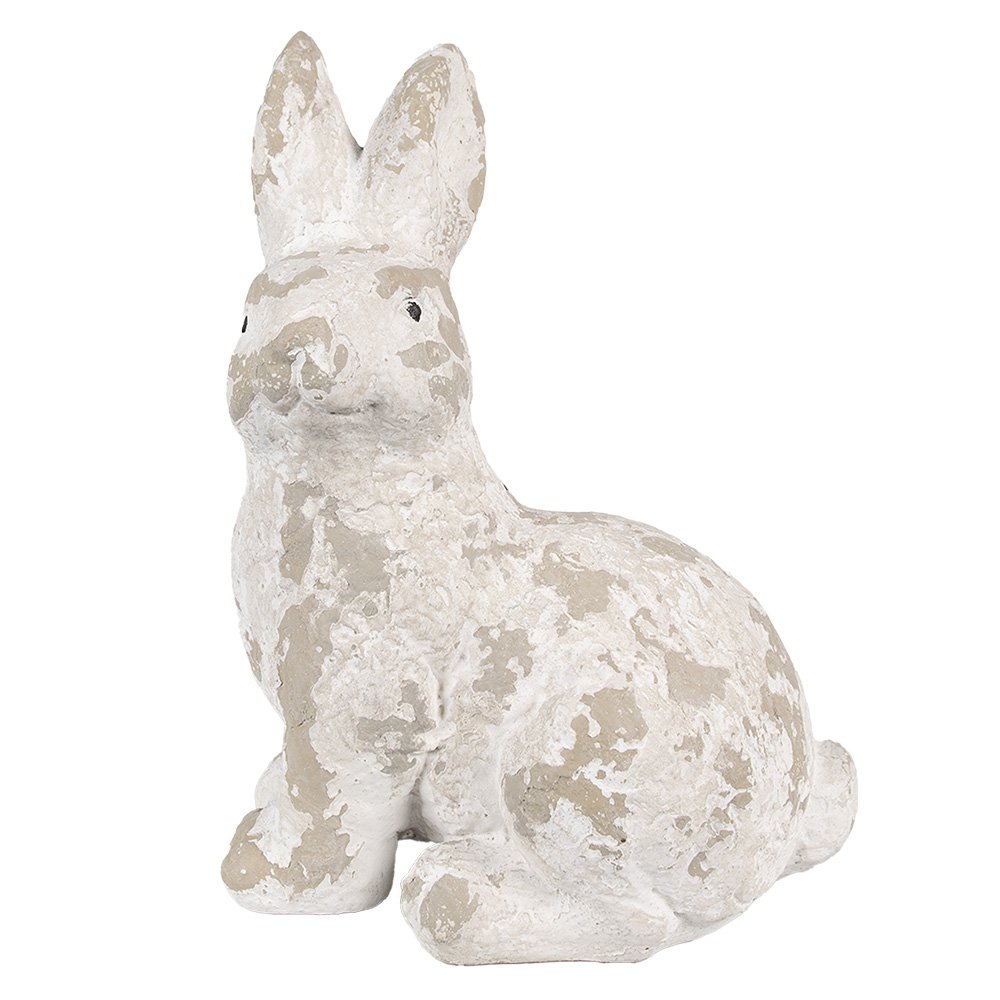 Decoratie beeld konijn 25x19x39 cm wit beige magnesium