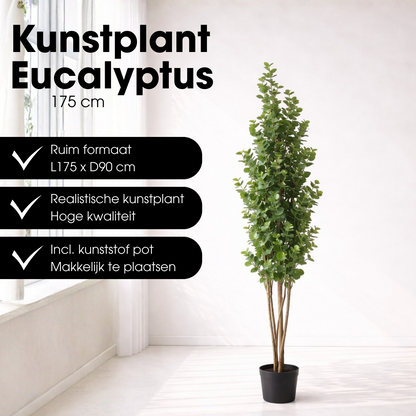 Kunstplant eucalyptusboom 175 cm groen