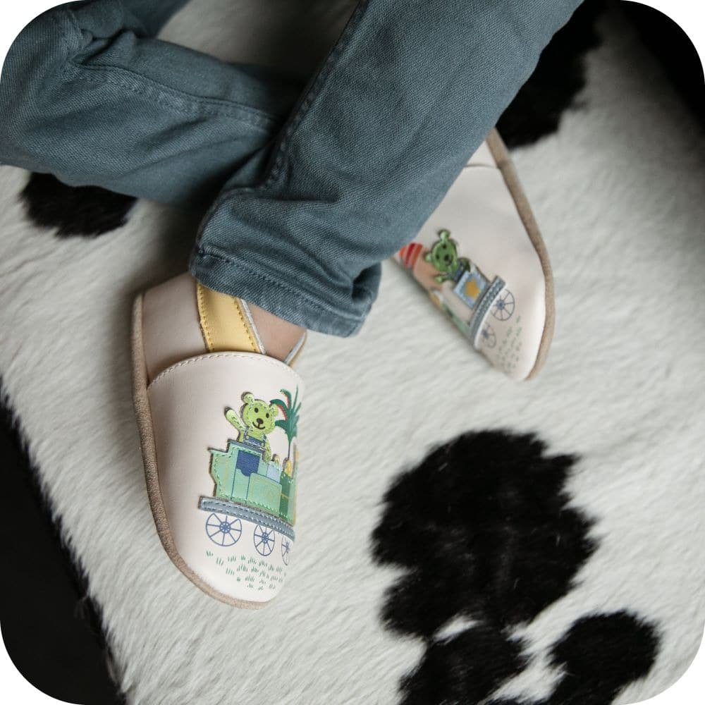 Babyslofjes leer suède zool
