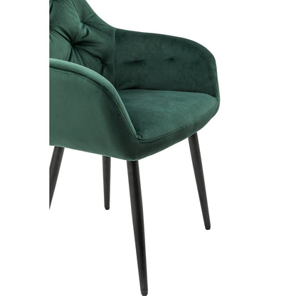 Fauteuil groen fluweel 61x45x85 cm