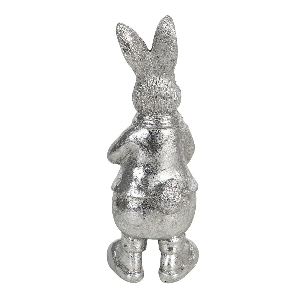 Rabbit Figurine 13 cm Silver-colored Plastic Home Accessories