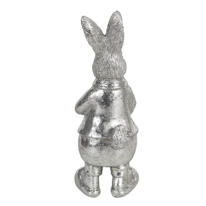 Rabbit Figurine 13 cm Silver-colored Plastic Home Accessories