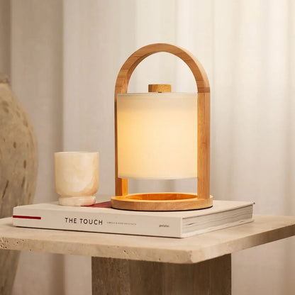 Houten tafellamp Ø18x27 cm oplaadbaar dimbaar