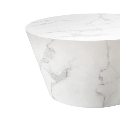 Salontafel rond 80 cm wit marmerlook MDF