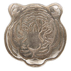 Decoration Dish Tiger 19x19x2 cm silver-colored polyresin
