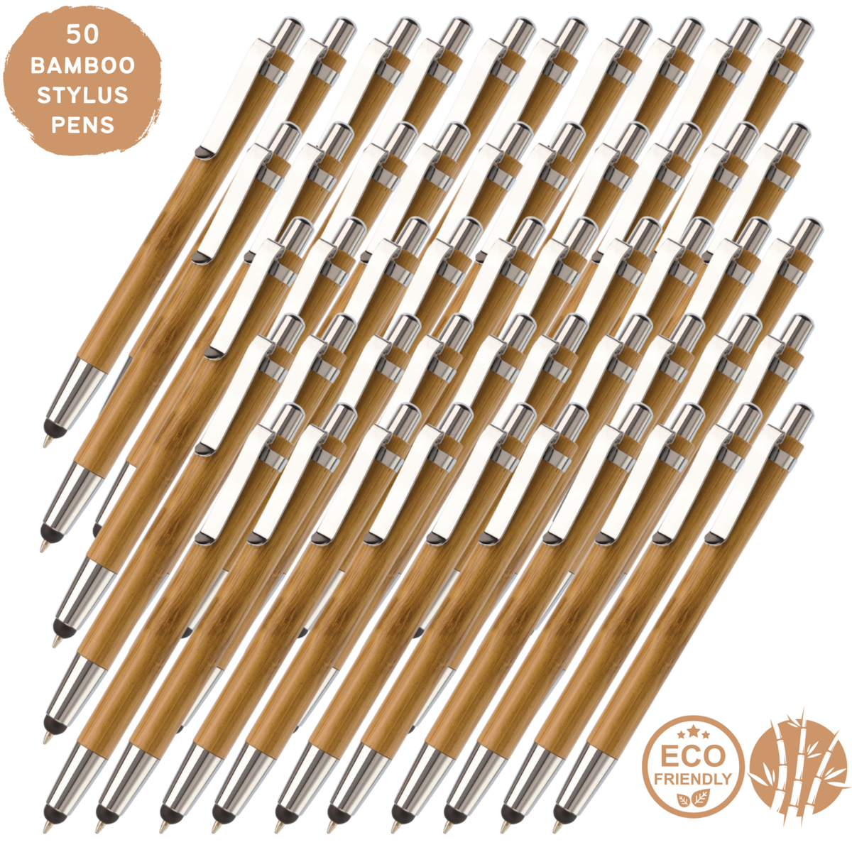 Bamboe stylus pennen 50 stuks