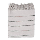 Plaid 125x150 cm katoen beige zwart gestreept