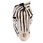 Wanddecoratie zebra 18 cm zwart wit papier