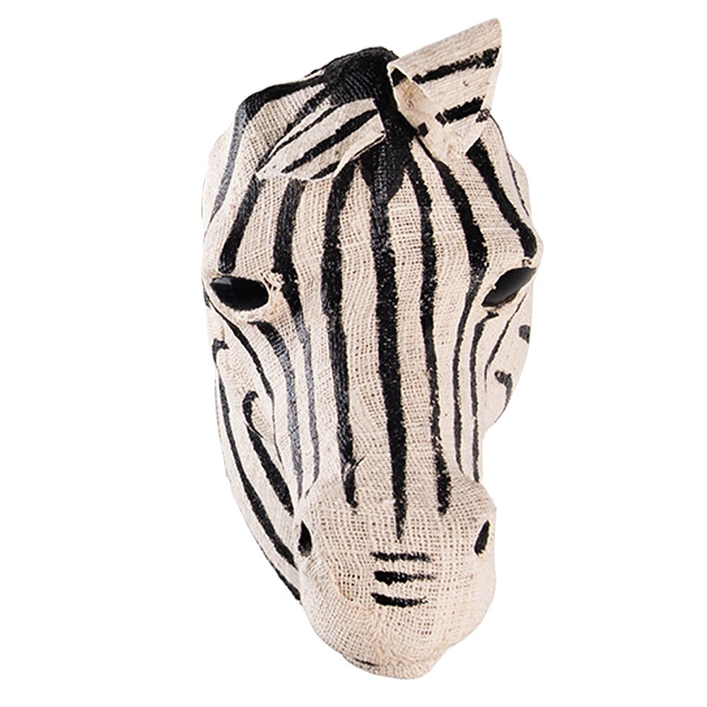 Wanddecoratie zebra 18 cm zwart wit papier