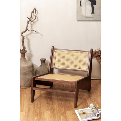 Fauteuil rotan massief hout Japandi