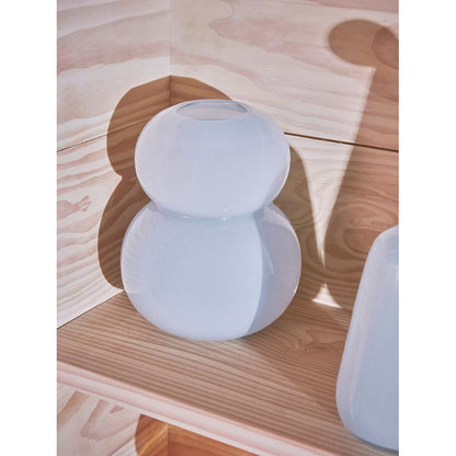 Vaas ijsblauw glas Ø19,5xH23 cm