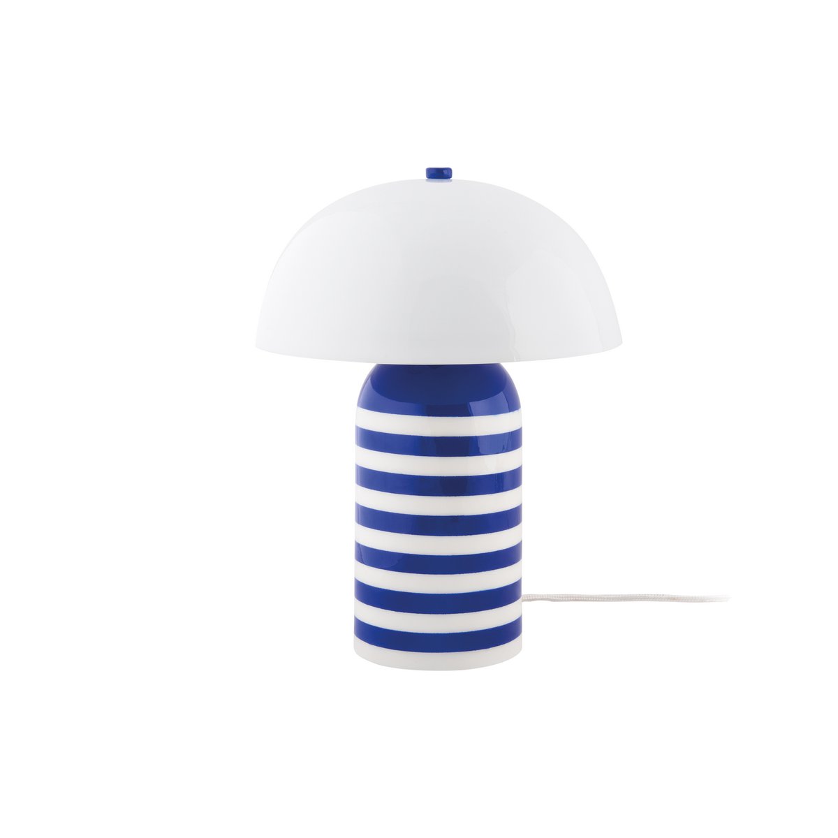 Tafellamp blauw gestreept glas 23x23x30 cm