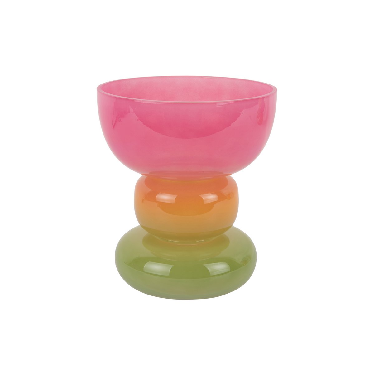 Vaas 18 cm glas meerkleurig